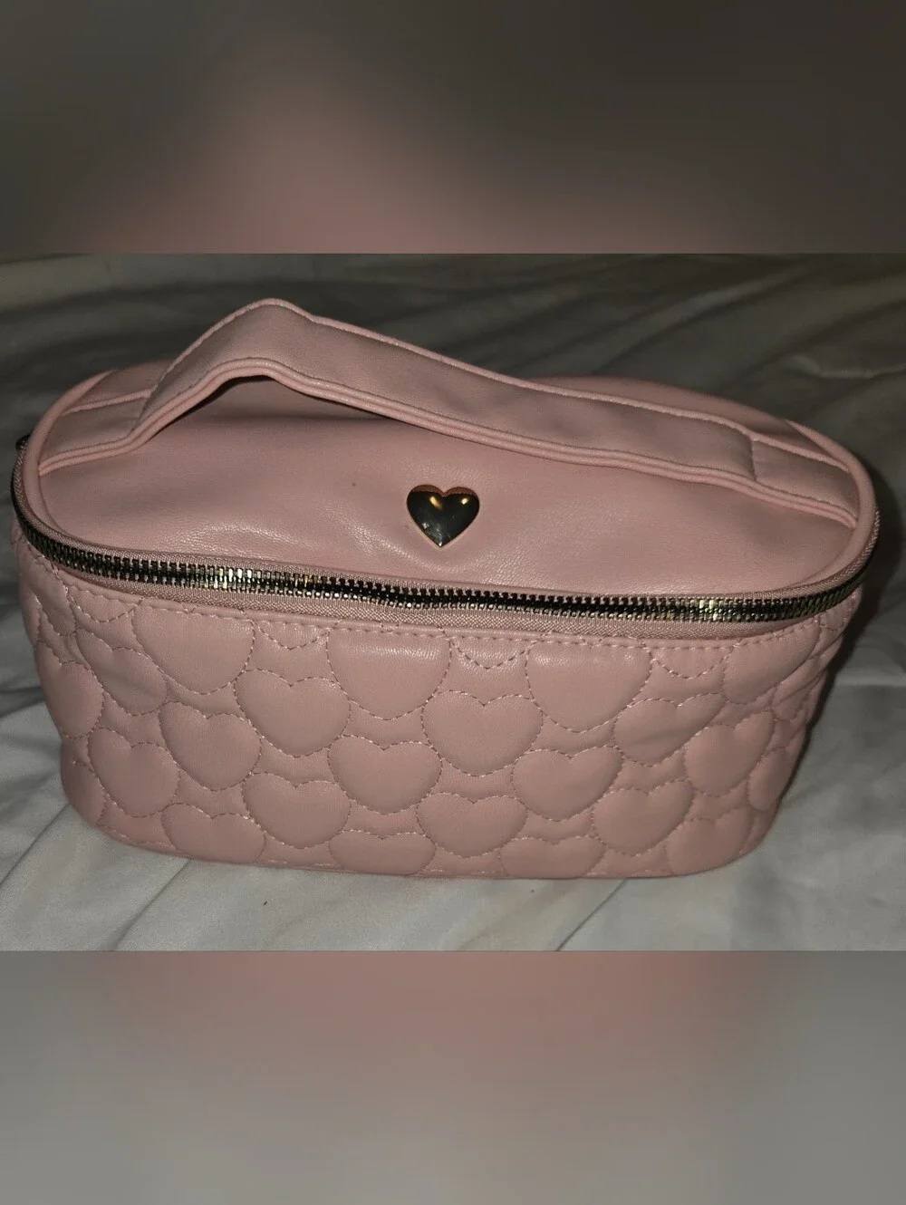 Pink Quilted Travel Bag & Jewelry Travel Case